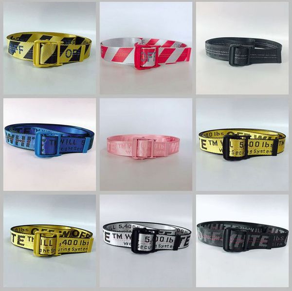 

2019 new brand off fa hionable canva belt men lei ure white golden yellow belt well made canva men women belt 200cm