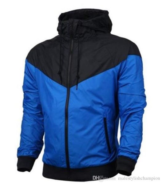 

contrast color mens coats cardigan thin jacket outdoor sports fitness long sleeve hooded mens sweatshirts with zipper, Black