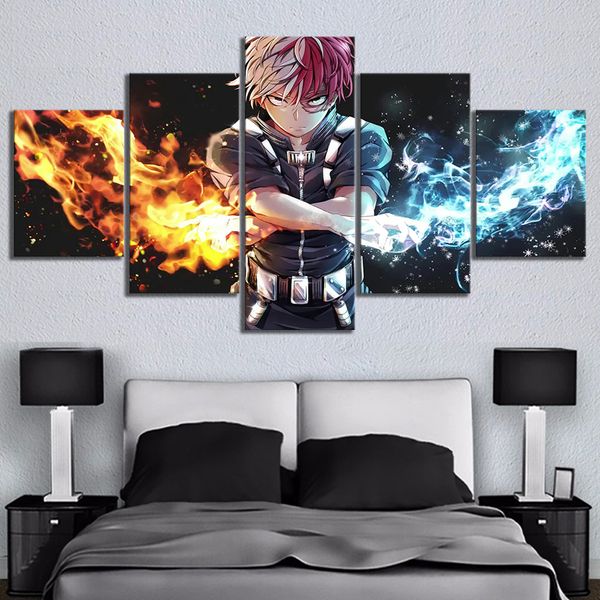 

wall artwork canvas painting printed hd my hero academia anime 5 panel home decoration modular pictures poster for living room