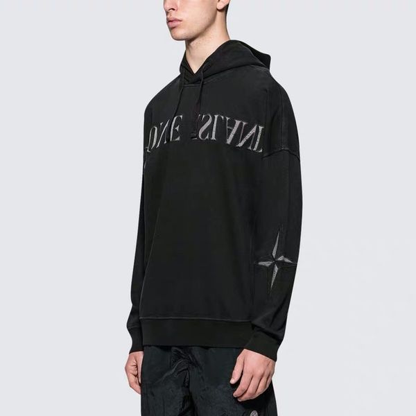 

limited edition mens designer hoodies stones islands luxury fashion brand hoodie classic logo terry street hip hop trend pullovers new, White;black