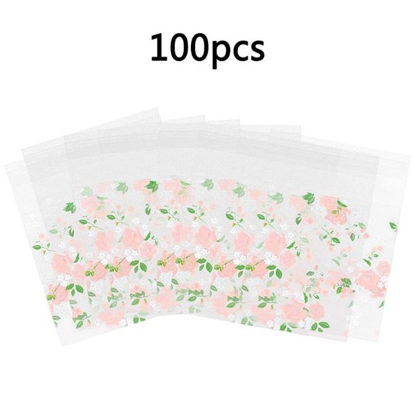 

gift wrap 100x self seal adhesive rose flower plastic cellophane cookies candy bag be