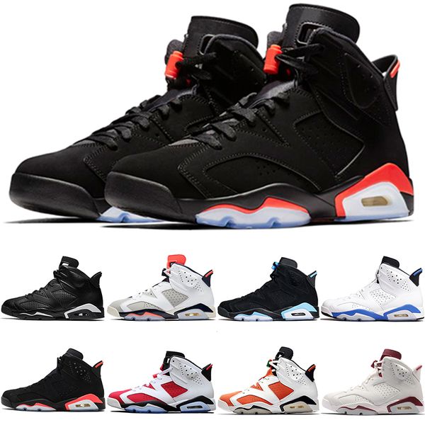 

new infrared 6 6s men basketball shoes bred tinker unc black cat white carmine mens designer trainers sport athletic sneakers size 8-13, White;red