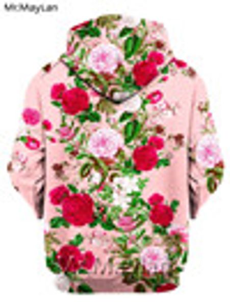 

girls printed outfits luxury red roses streetwear high-end hoodies women/men vintage sweatshirt jacket pink 3d flowers vctak, Black