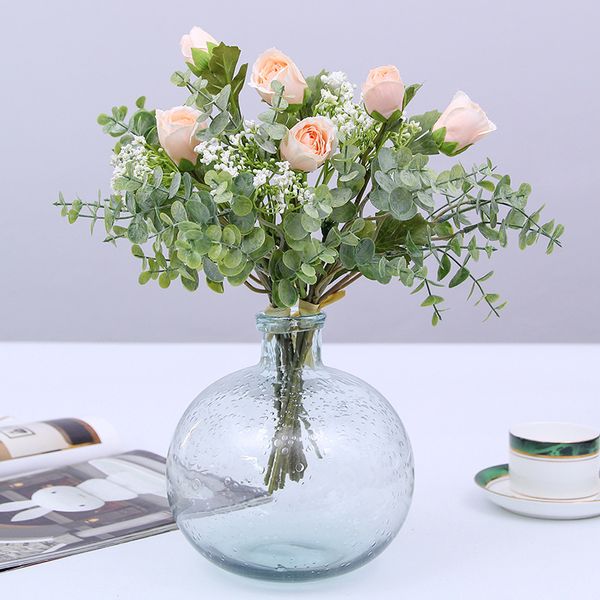 

artificial simulation flower bunch fake plants leaves home office party wedding living room bedroom decorations silk 35cm