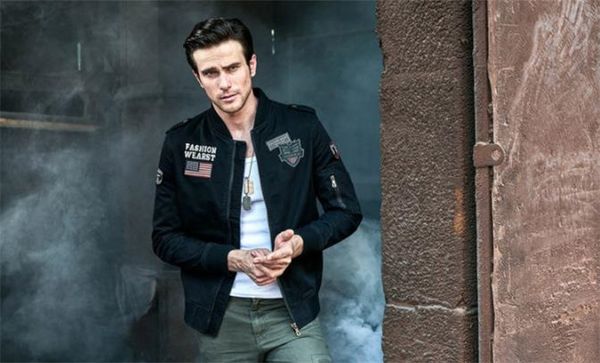 

Spring Fashion The Pilot Mens Jackets Stand Collar Long Sleeve Mens Coat