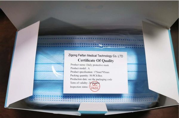 

ce fda disposable face mask layers blue 3 ply mouth cover masks earloop non-woven fabric 24h ship dhl shipping in stock