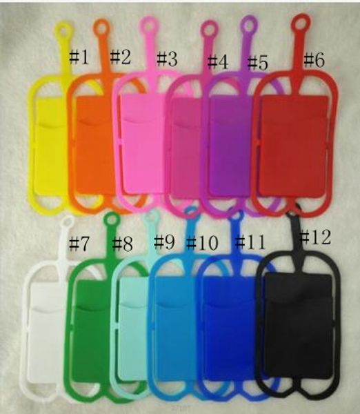 Silicone Case Telefone Lanyards Neck Strap Mobile Phone Cartão Sling silicone Inserir Tampa do cartão Colar Titular Straps Keychain GGA2762