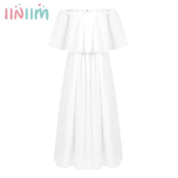 

iiniim elegant children teen p dress chiffon off-shoulder flower girl dress princess dresses for summer birthday party, Red;yellow