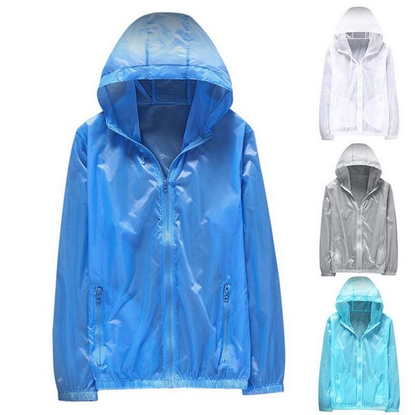 

2019 running jackets outdoor solid quick dry sun protection coat for men women hiking windproof hooded cardigan cycling jersay