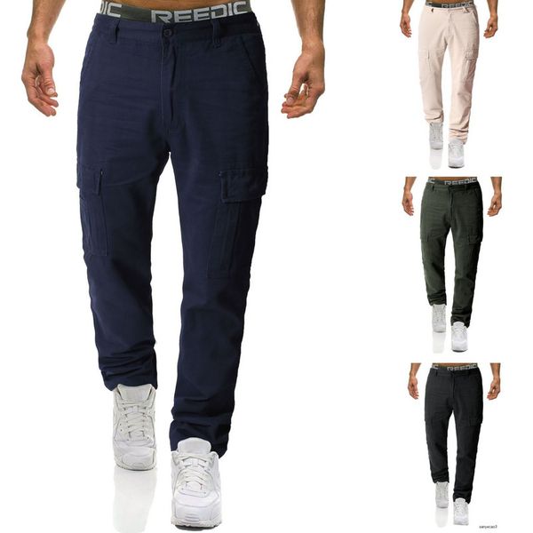 

mens designer listed large size tooling multi-pocket casual pantsh, Black