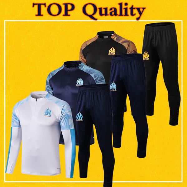 

survetement ом марсель tracksuit взрослого mens дети 2020 майо om soccer training suit 19 20 top качество с длинным рукавом kit, Black;yellow