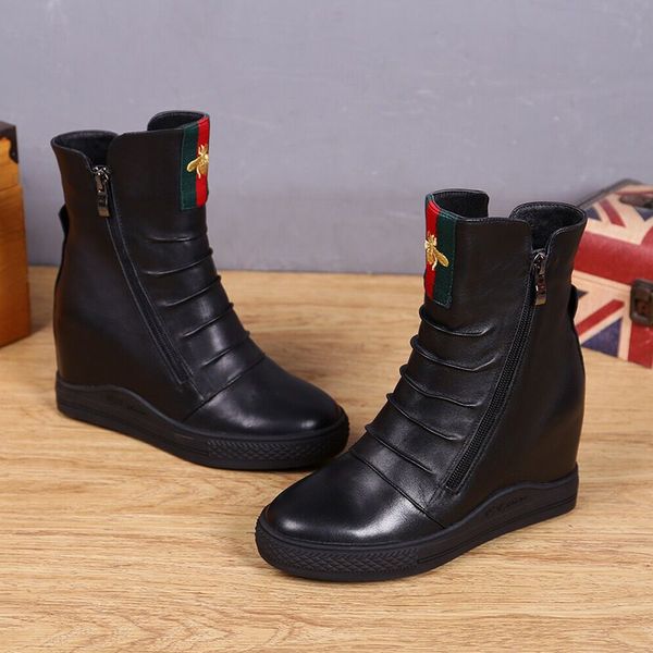 

martin boots female 2019 new autumn boots flat korean version of the wild lightweight thick british single boot short boots women, Black