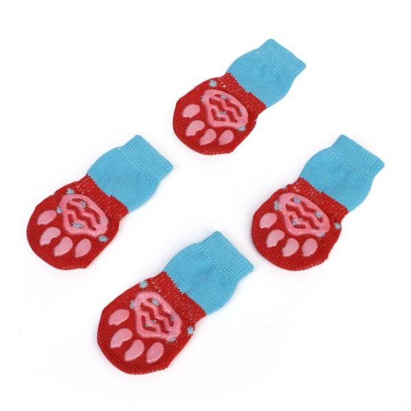 

4 pcs/set pets cat socks indoor soft cotton warm non-slip cats sock easy washing cat shoe socks other cat supplies