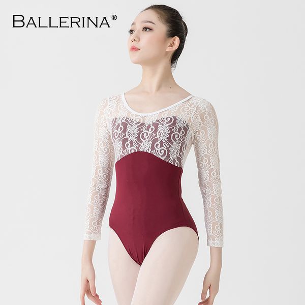 

ballet leotard for women yoga lace dance leotard gymnastics leotards girls ballet costumes ballerina 5835, Black;red