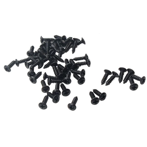 

100pcs iron electric guitar pickguard screws 3x12mm, black
