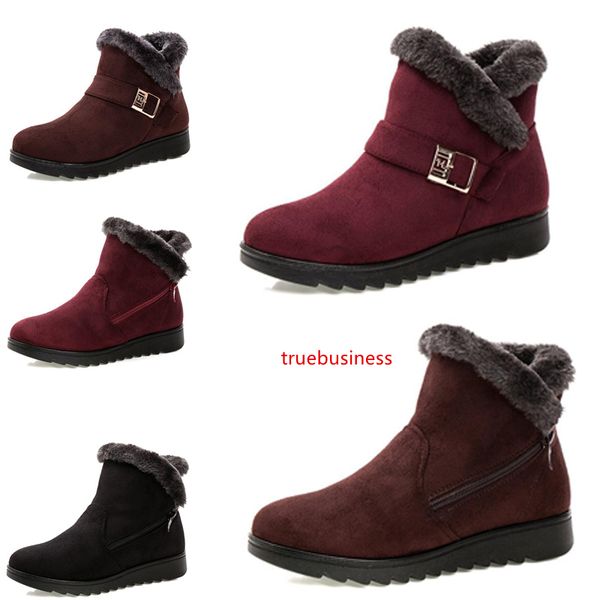 

non-brand fashion winter women boots triple black red brown suede snow ankle boots outdoor comfortable shoes 35-40 style 13 ing
