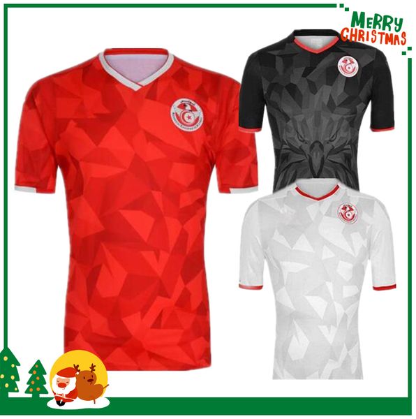 

19 20 Tunisia national team Soccer Jerseys Msakni Khazri Sliti Wahbi Khaoui FAKHREDDINE BEN YOUSSE HAMZA Red Football Shirt