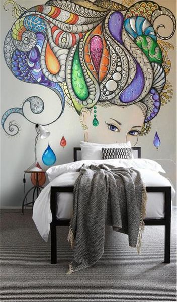 

american vintage wallpaper hallway promotion 3d abstract oil painting beauty customized wallpaper for walls home decoration