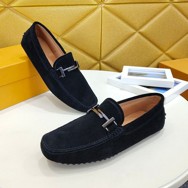 

luxury designer fashion mens dress shoes genuine leather flat formal shoes peas casual shoes sneakers loafers size 11, Black