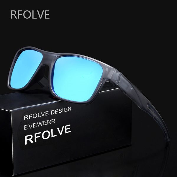 

rfolve square polarized sunglasses men brand sport sun glasses men timeless style climbing tac lens goggles r121, White;black