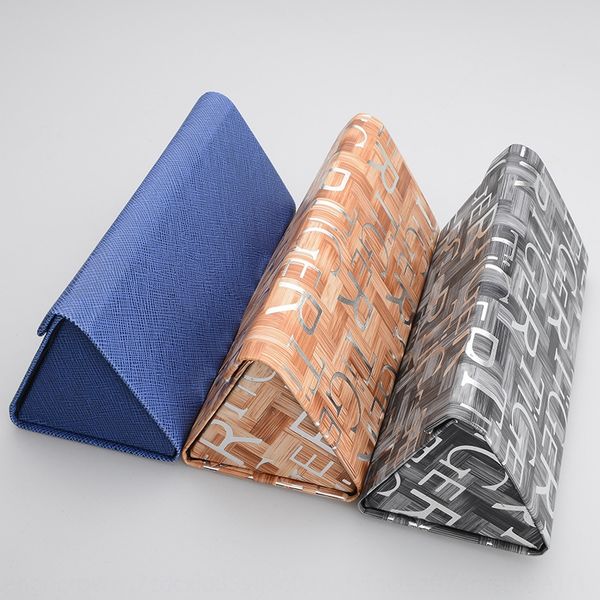 

creative letter handmade triangle case case storage glasses folding sunglasses box plain mirror storage box