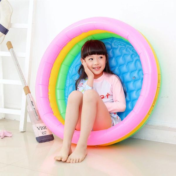 

лето надувной дети цвета радуги пвх плавать ocean ball pool 86см круглый крытый garden party play вода плавательный бассейн # g4