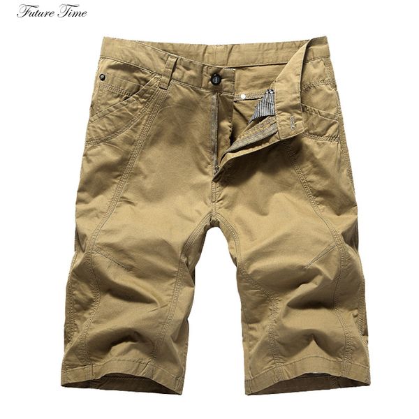 

men shorts casual plus size cotton knee length thin spring summer cargo pants with pockets khaki color army c1828, White;black