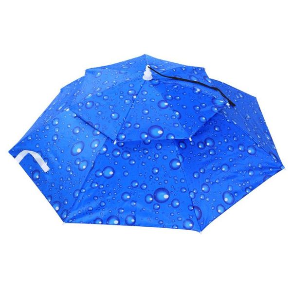 

portable foldable head umbrella hat anti-rain outdoor camping hiking fishing sun shade parasol brolly cap