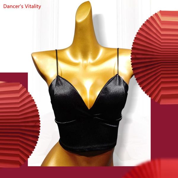 

latin dance thin straps tube no steel ring vest dance beautiful back corset wild underwear, Black;red