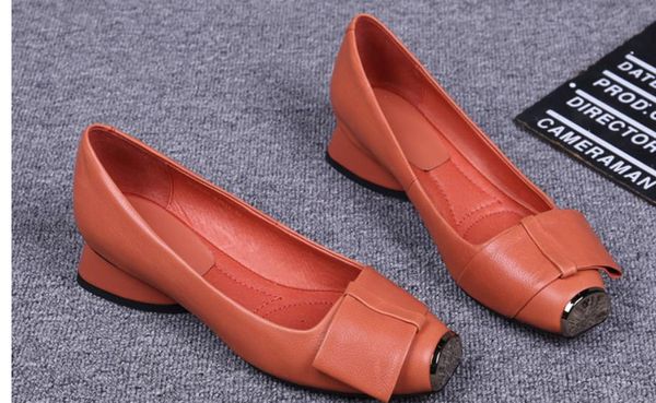 

2019 women's shoes in spring and autumn with new style low heel coarse heel square head bowknot @ppp966, Black