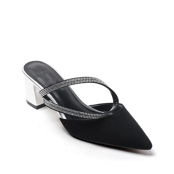 

fasion peep pointed toe back strap sandals summer thin low heel sexy, Black