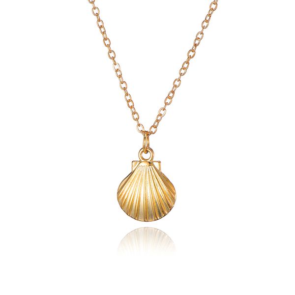 

2019 new fashion gold color alloy cowrie shell necklace for women conch chain collar pendant necklace summer jewelry gift, Silver