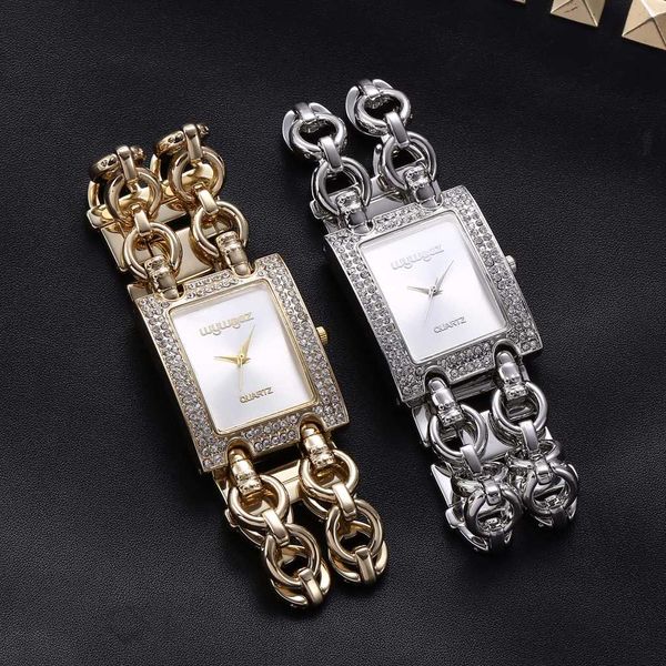 

women stainless steel chain bracelet diamond watches casual luxury ladies quartz watch clock dropshipping, Slivery;brown