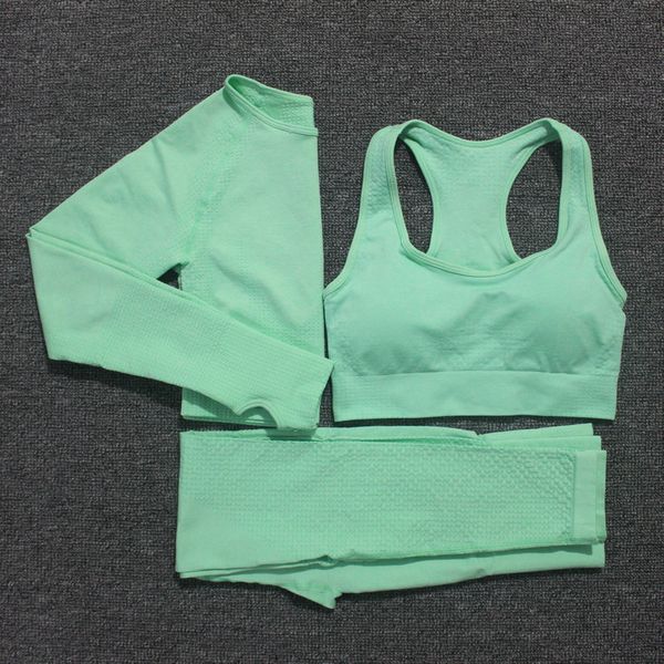 

10 colors yoga set vital fitness sports suit women sports bra+long sleeve crop running gym clothing femme
