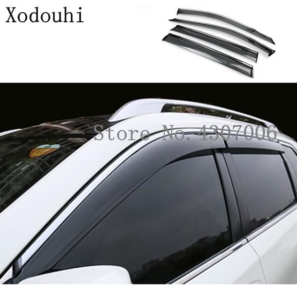 

car cover stick lamp plastic window glass wind visor rain/sun guard vent 4pcs for nissan x-trail xtrail t32/rogue 2014 2015 2016