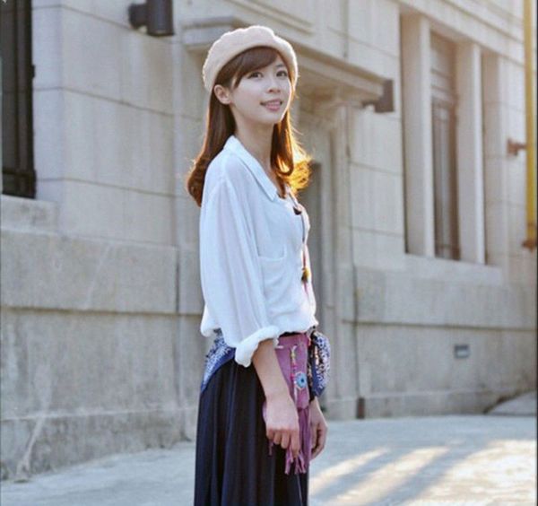 

fashion womens sweet solid warm wool beret french artist beanie hat autumn winter hats ski cap hat, Blue;gray