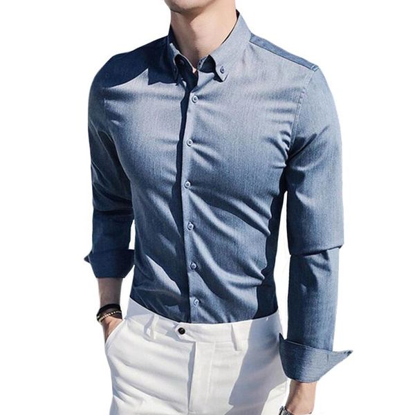 

2019 new style fashion male spring high-grade fabrics business shirt/men comfortable slim fit dress long sleeve shirts size 3xl, White;black
