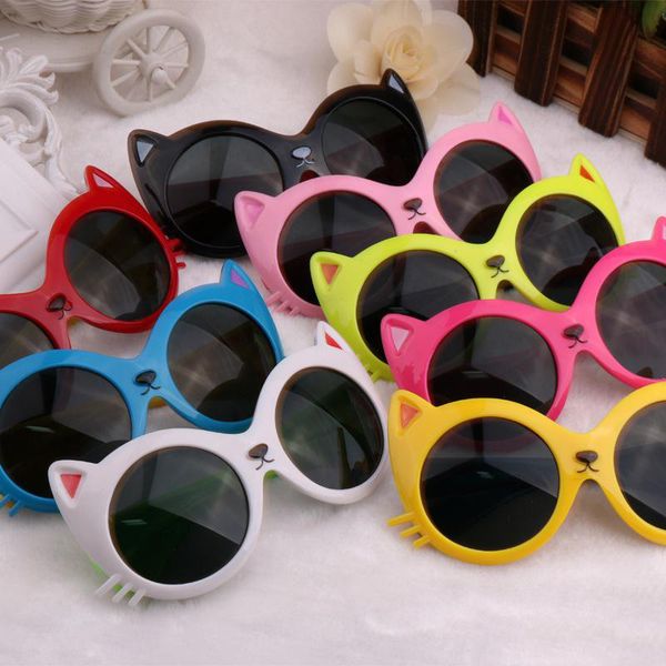 

new kids cat sunglasses kids cartoon round cat eye sunglasses uv protection sunglasses for kids, Blue