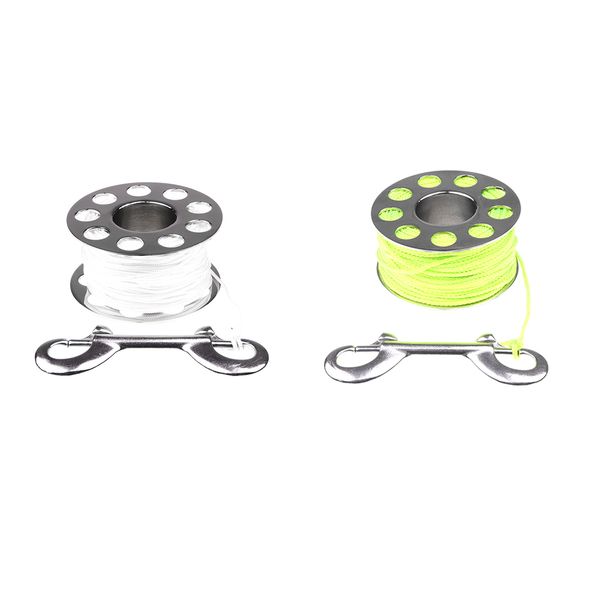 

nylon stainless steel 31m/101.7ft 2mm scuba diving dive finger spool reel 8 strands braided line double ended clip snap diver