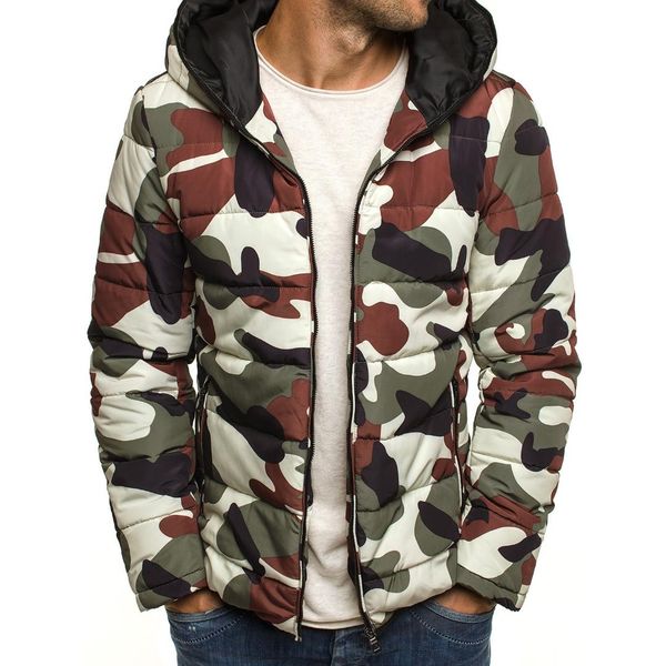 

zogaa 2019 causal camouflage zipper coat hooded men jacket winter clothes men 2 colors, Black
