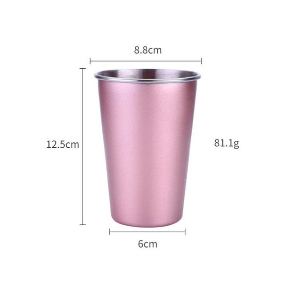 

in stock 500ml 304 stainless steel coffee cup cover metal reusable straw travel outdoor camping drinking cup juice tea beer mug cover