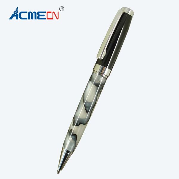

acmecn mb style metal resin ballpoint pen office and school stationery black ball pen for promotion gifts white acrylic, Blue;orange