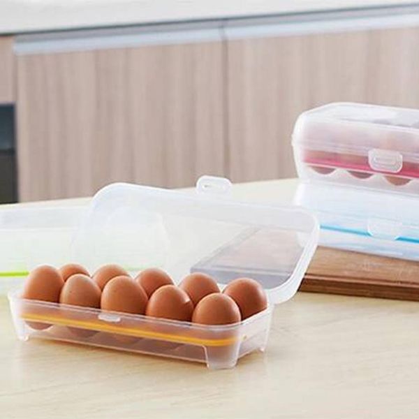 

kitchen 10 grid egg storage box multifunctional refrigerator egg crisper plastic food preservation container organizer case
