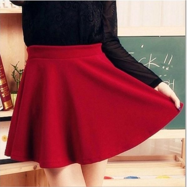 

women high waist slim skirt mini pleated solid tennis short a-line skirt, Black