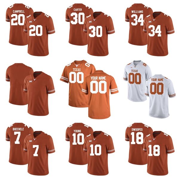 

custom texas longhorns orange white personalized stitched any name number 7 garrett gilbert 10 young limited college football jerseys s-6xl, Black;red