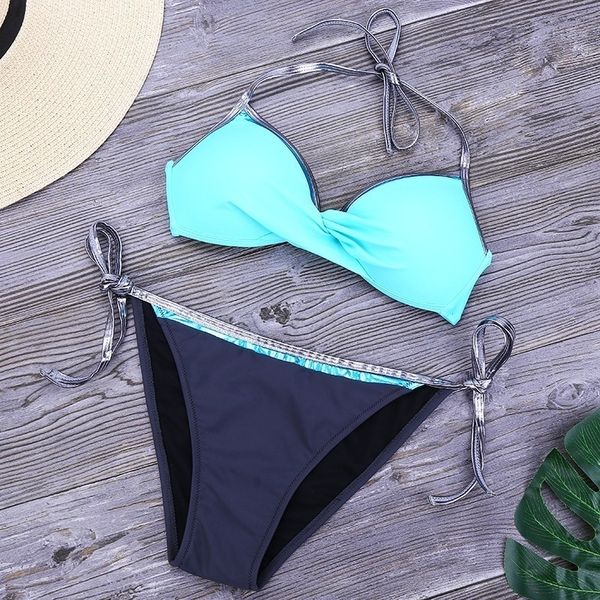 

bikinis for women designer bikini min2019 new bikini swimsuit solid swimwear bandage bathing suit plus size bikini set xxl spandex, White;black