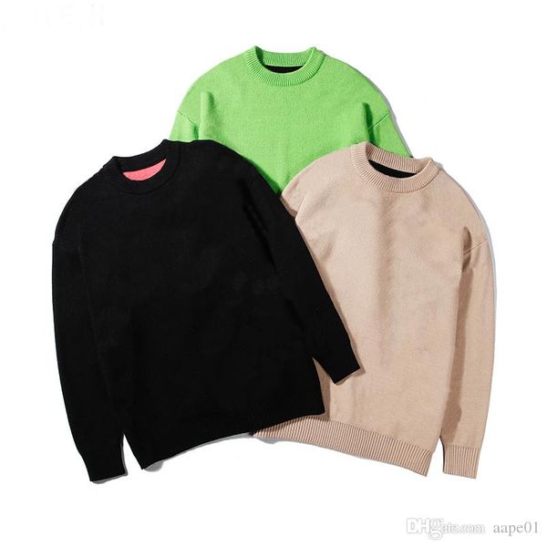 

роскошные мужские дизайнерские свитера модные мужские высококачественные повседневные круглые свитера с длинным рукавом мужчины женщины пись, White;black