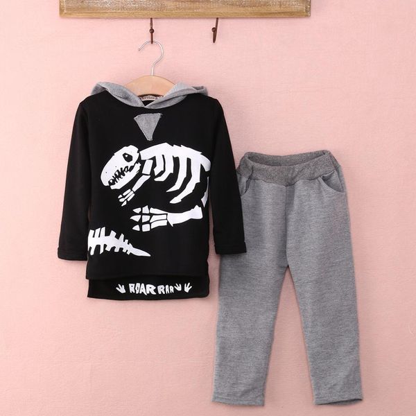 

autumn new baby boys kids clothes long sleeve hoodie hooded t-shirt pullovers long pants outfit 2pcs coolsets, White