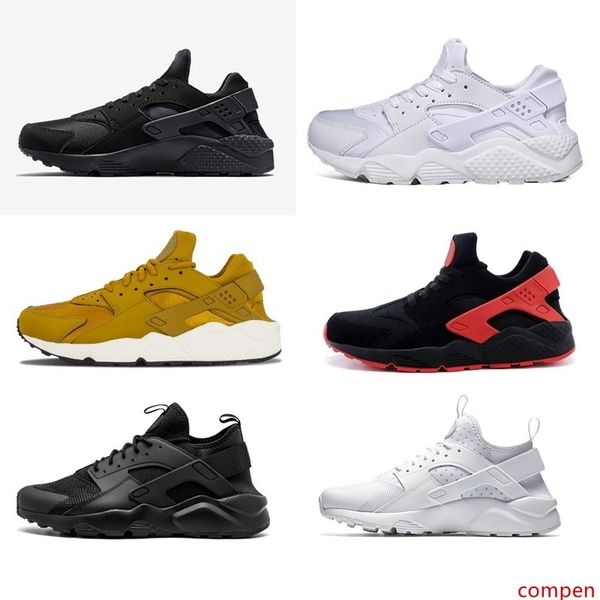 

новый huarache 4 iv повседневная обувь для мужчин женщин, черный белый высокое качество кроссовки тройной huaraches бег спортивная обувь eur