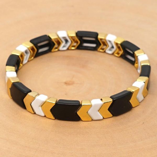 

shinus bracelets for women enamel tile bracelet woman femme pulsera mujer moda colorful boho handmade jewelry, Black